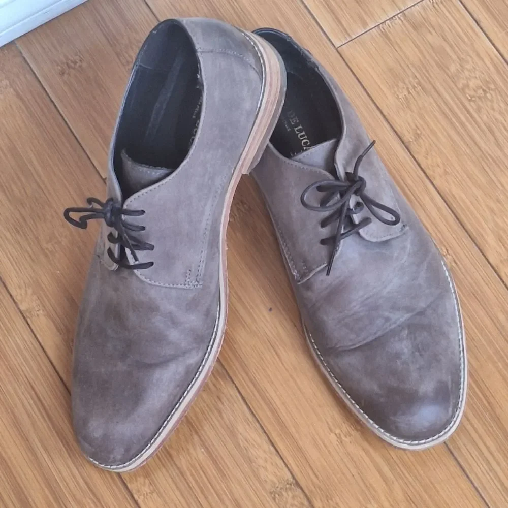 Fabio De Luca Derby Shoes Leather Nubuck Brown Vera Pelle Vero Cuoio Mens 9.5